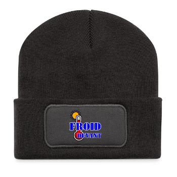 FROID DEVANT. - Beanie recyclé à patch - charbon - Devant
