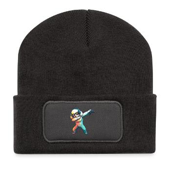 Gamer Caniche Dog Jouant aux jeux vidéo Art - Beanie recyclé à patch - charbon - Devant