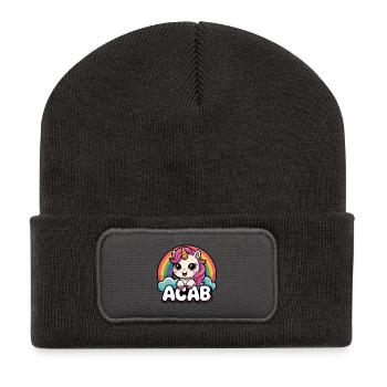 ACAB - T-shirt Unicorn Anti-Cops - Beanie recyclé à patch - charbon - Devant