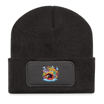 Colorful Monster Gang Splash - Recycled Patch Beanie - dark grey - Front
