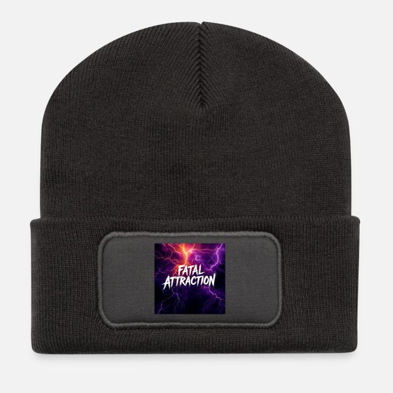Elektrischer Sturmzorn - Recycelte Patch Beanie - Dunkelgrau