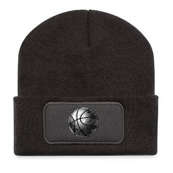 Croquis Basket Noir et Blanc - Beanie recyclé à patch - charbon - Devant