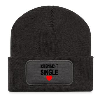 Single - Recycelte Patch Beanie - Dunkelgrau - Vorne
