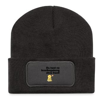 DU HAST NE INSELSBEGABUNG OHNE INSEL! - Recycelte Patch Beanie - Dunkelgrau - Vorne