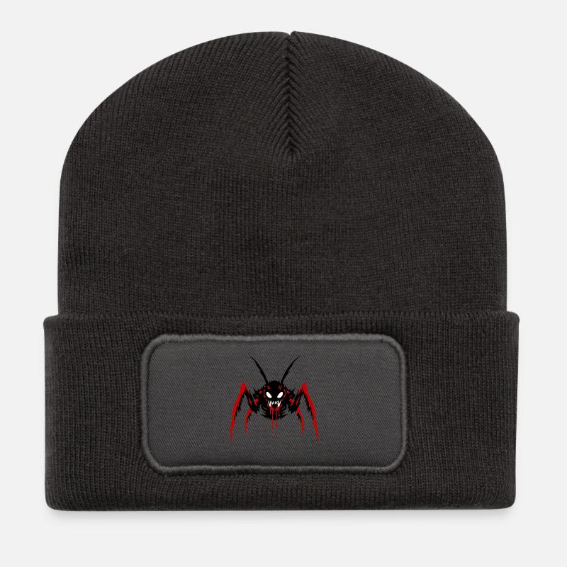 Demonic Insect Monster - Recycled Patch Beanie - dark grey
