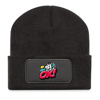 OK Pony - Recycled Patch Beanie - dark grey - Front