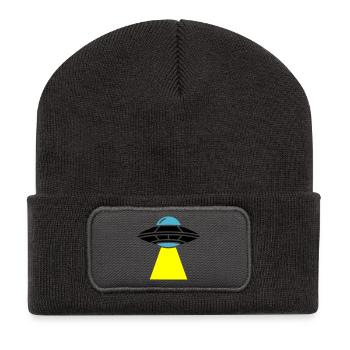 Vaisseau spatial extraterrestre OVNI Light - Beanie recyclé à patch - charbon - Devant