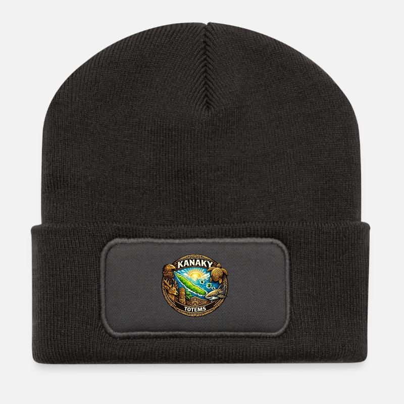 Kanaky Totems - Recycled Patch Beanie - dark grey