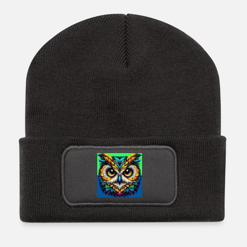 owl - Recycled Patch Beanie - dark grey