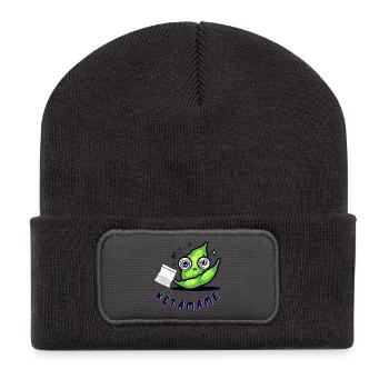 KETAMAME – Bohne mit Tiefgang - Recycelte Patch Beanie - Dunkelgrau - Vorne