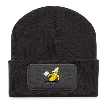 KOKANANE – Banane mit Schwung - Recycelte Patch Beanie - Dunkelgrau - Vorne