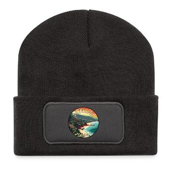 Explorez le paradis tropical Sayulita Mexico - Beanie recyclé à patch - charbon - Devant