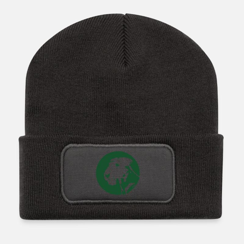 Le monde de l’Airedale vert - Beanie recyclé à patch - charbon