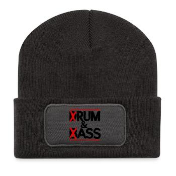 Drum & Bass / Rum & Ass Drummer Band Music - Recycled Patch Beanie - dark grey - Front