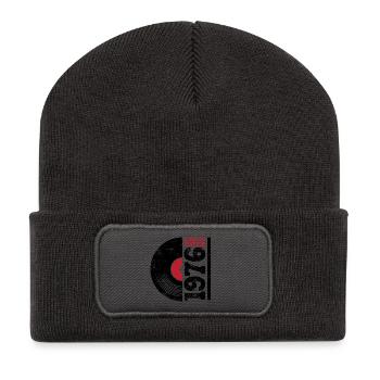 Vintage 1976 - Recycelte Patch Beanie - Dunkelgrau - Vorne