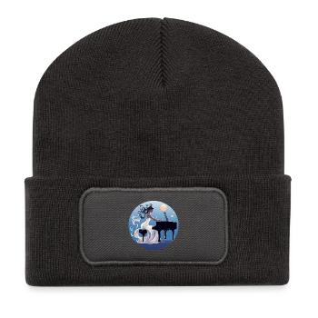 Nuit au clair de lune au Piano Diva - Beanie recyclé à patch - charbon - Devant
