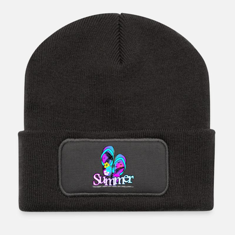 Summer Flip Flop - Recycled Patch Beanie - dark grey