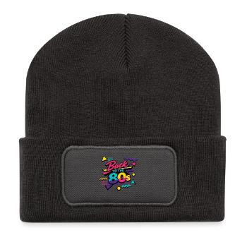 Retour au Neon Retro des années 80 - Beanie recyclé à patch - charbon - Devant