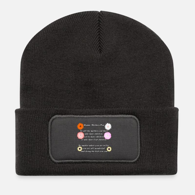 Happy_Mothers_Day - Recycled Patch Beanie - dark grey