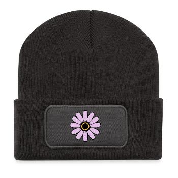 Fleurs Pastel Fleurs Fleurs Cadeau Pastel - Beanie recyclé à patch - charbon - Devant