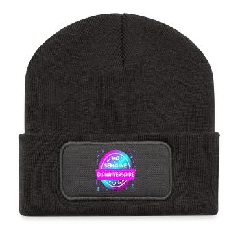 Ma semaine d’anniversaire - Beanie recyclé à patch - charbon - Devant