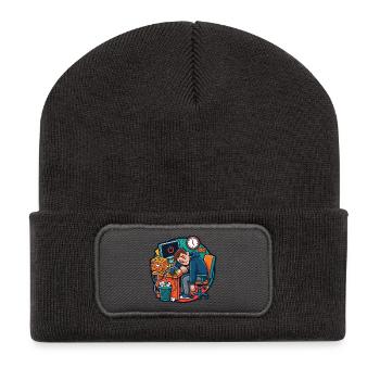 Travail fatigué au bureau Humour de stress - Beanie recyclé à patch - charbon - Devant
