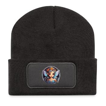 Nocturnal Floral Fairy - Recycled Patch Beanie - dark grey - Front