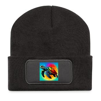 turtle - Recycled Patch Beanie - dark grey - Front