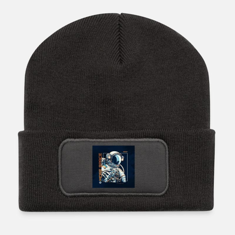 MORE SPACE - Recycled Patch Beanie - dark grey