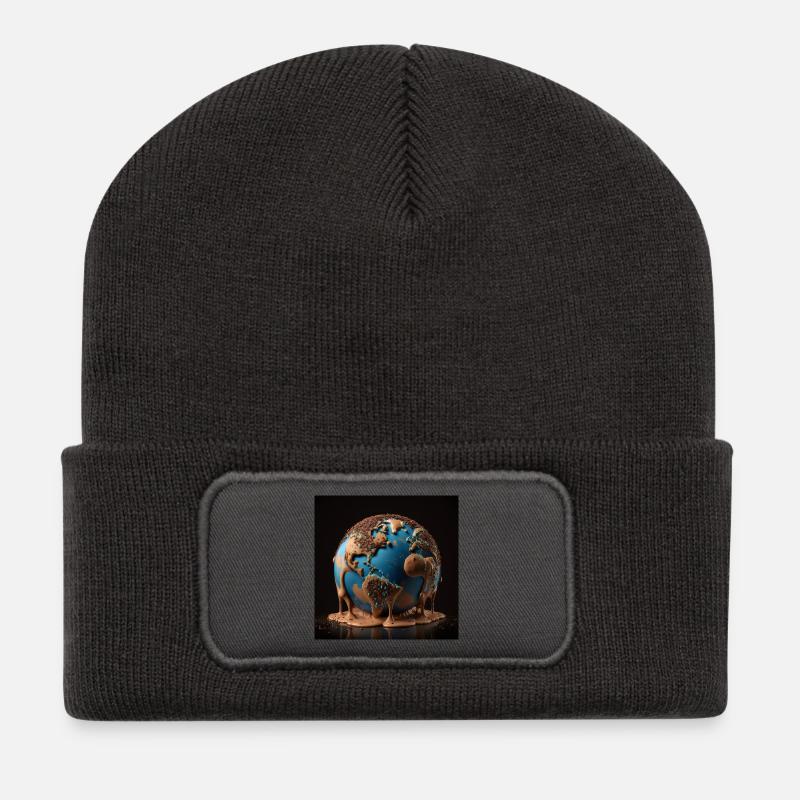 Terre fondante faite de chocolat - Beanie recyclé à patch - charbon