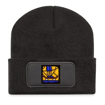 Stained Glass Skateboarder Graphic - Recycled Patch Beanie - dark grey - Front