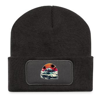 JDM car Japanese Retro Car Racing Drifting Legend - Recycled Patch Beanie - dark grey - Front
