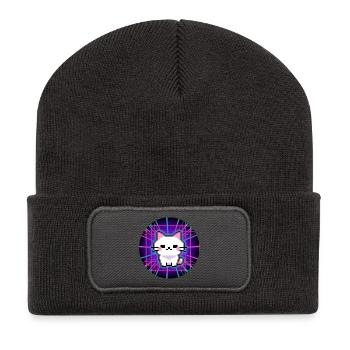 Neon Pixel Pets – Glitch Vibes for Gamers - Recycled Patch Beanie - dark grey - Front