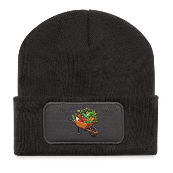 Wheelbarrow vegetables vegetable garden harvest - Recycled Patch Beanie - dark grey - Front