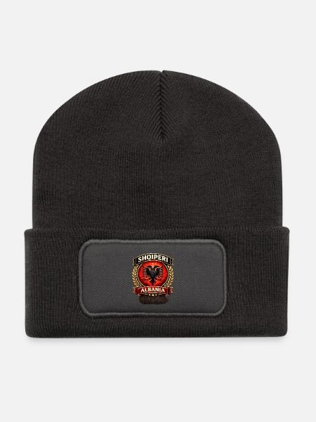 Albanien Adler - Recycelte Patch Beanie - Dunkelgrau
