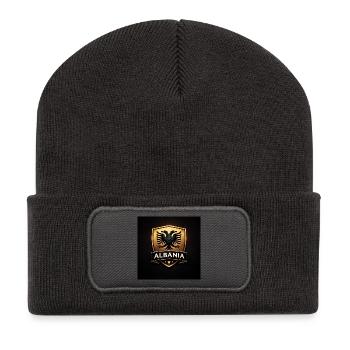 Albanien Adler Wappen Shield - Recycelte Patch Beanie - Dunkelgrau - Vorne