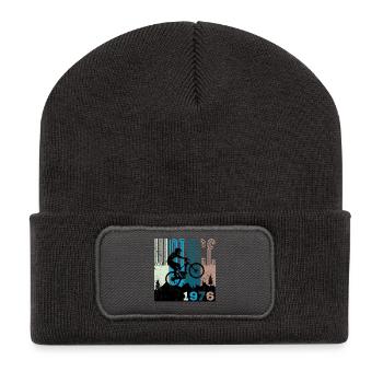 Vintage 1976 - Recycelte Patch Beanie - Dunkelgrau - Vorne