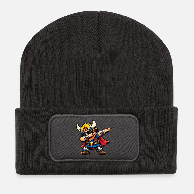 Dabbing Viking - Beanie recyclé à patch - charbon