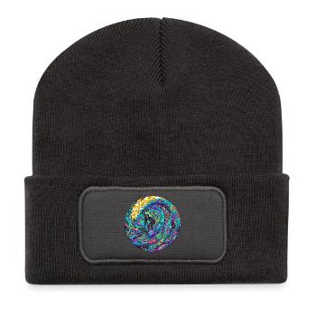 Psychedelic Surf Wave - Recycled Patch Beanie - dark grey - Front