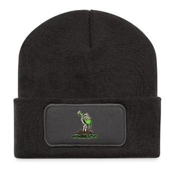 BARANORMAL ACTIVITY – Bier und Zombie-Humor - Recycelte Patch Beanie - Dunkelgrau - Vorne