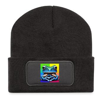 Frosch - Recycelte Patch Beanie - Dunkelgrau - Vorne