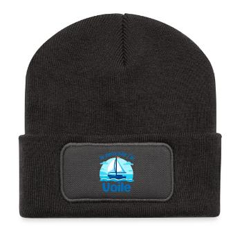Voile et humour bateau - Beanie recyclé à patch - charbon - Devant