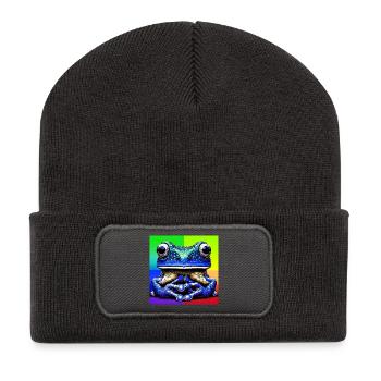 Frosch - Recycelte Patch Beanie - Dunkelgrau - Vorne