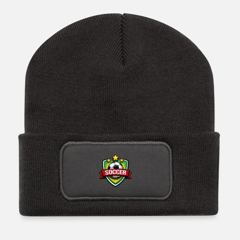 Bouclier de football avec bannière - Beanie recyclé à patch - charbon