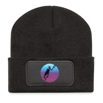 Geschenkidee für einen Tennis mit Tennis - Recycelte Patch Beanie - Dunkelgrau - Vorne
