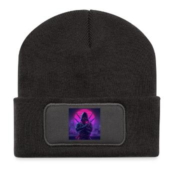 Ninja néon dans Cybercité - Beanie recyclé à patch - charbon - Devant