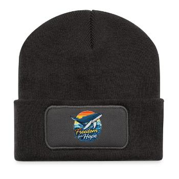 Freedom for Hope - Whale Sundowner - Recycled Patch Beanie - dark grey - Front