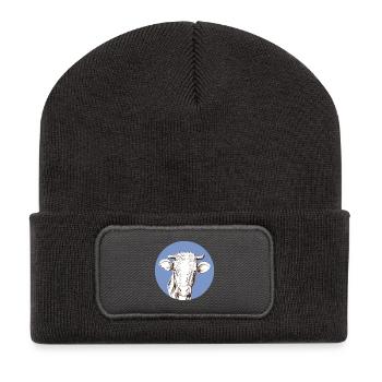 Kuh - Recycelte Patch Beanie - Dunkelgrau - Vorne