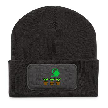 Jardin - Beanie recyclé à patch - charbon - Devant
