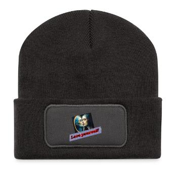 Portrait miroir Aime-toi - Beanie recyclé à patch - charbon - Devant